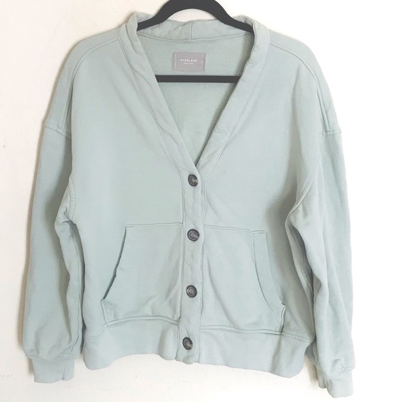 Everlane Sage Green Women's 100% Organic Cotton Cardigan, Medium - Picture 7 of 11